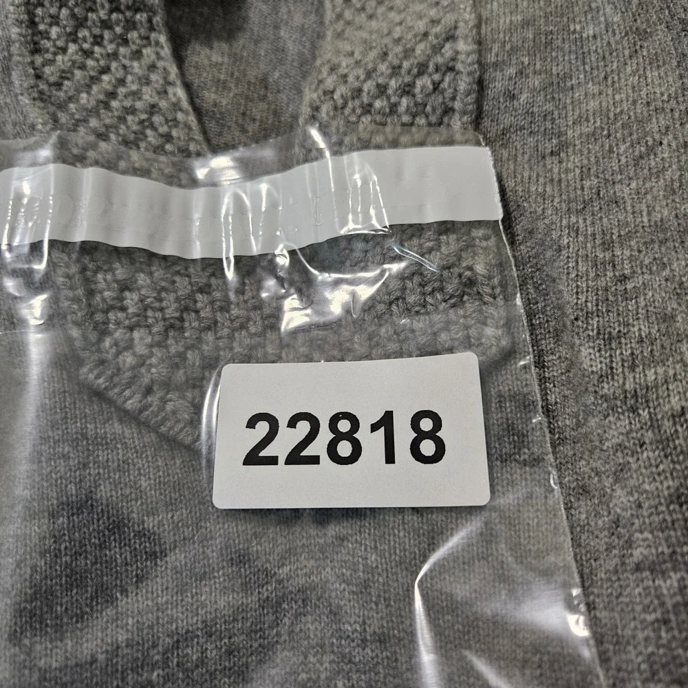 Tory Burch Womens Gray 100% Cashmere Split V-Neck Tunic Sweater Size L